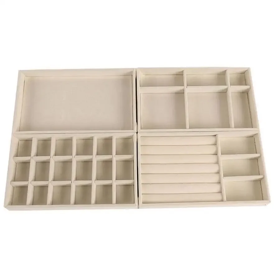 عرض المجوهرات المخملية، حامل مجوهرات رائع قابل للتكديس، أقراط دائرية محمولة، صندوق منظم