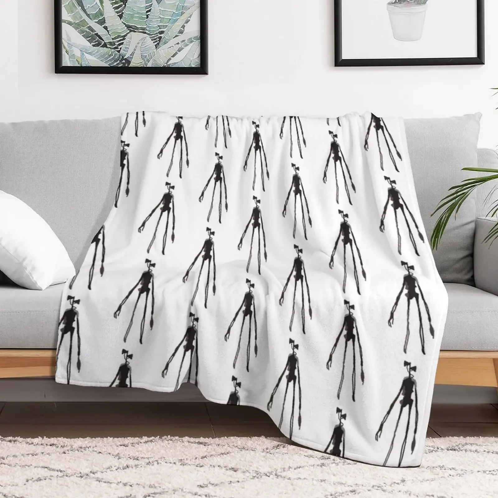 Siren Head figurine Throw Blanket Machine Washable Soft Warm Blanket