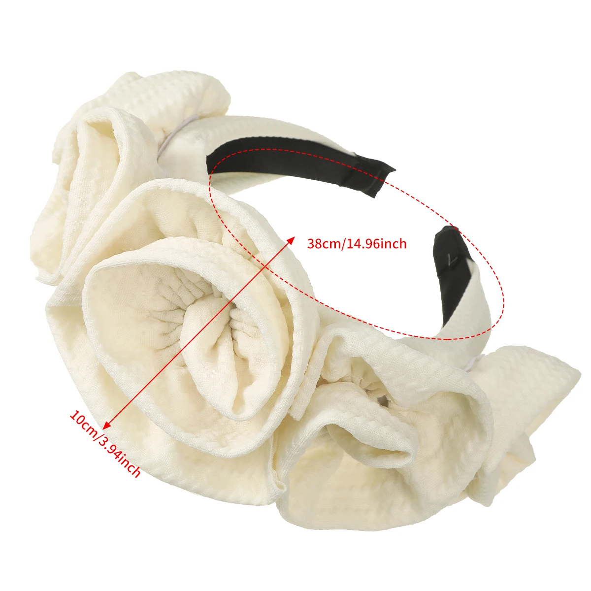 AWAYTR New Handmade Rose Fabric Headband Women\'s Retro Hair Bands Artificial Flower Elegant Hairband Hair Accessories