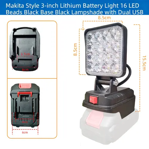 LED Work Light 3/4/8Inch For Makita 14.4V 18V Li-ion Battery Lamp With USB Outdoor Flashlight Lantern Camping Emergency Light - Image 7