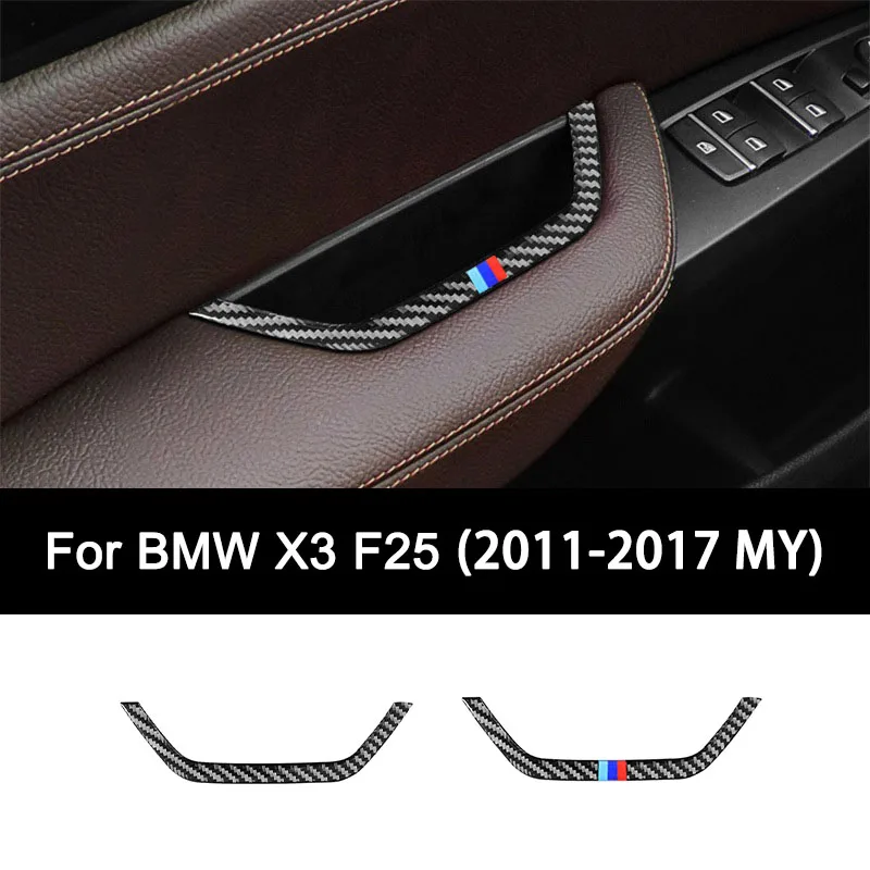 

For BMW X3 F25 (2011-2017 Model Year), Premium Carbon Fiber Car Door Armrest Box Frame Interior Sticker Auto Accessories