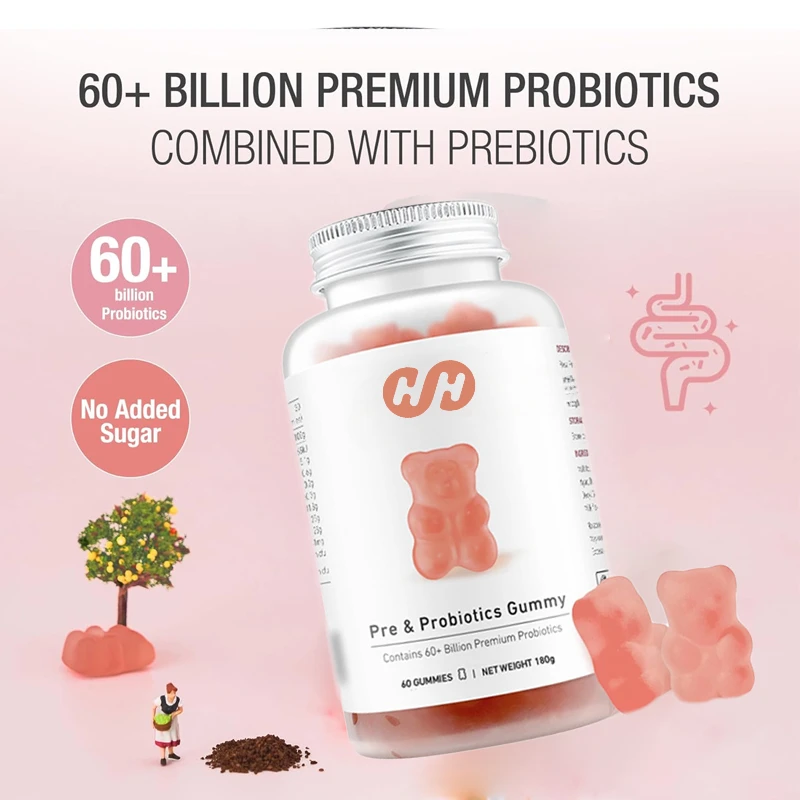 6 Billion Probiotics Combined with Probiotics Promote Digestive Health and Internal Balance, Non GMO, Yogurt Flavor, 60 Capsules