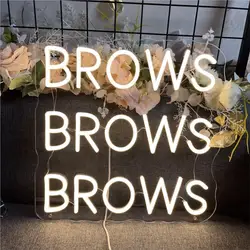 Brows Led Neon Sign Lights Brows Decoration Art Wall Lamps Hanging Neon Night Lights Led Sign Custom Neonlamp Room Decor