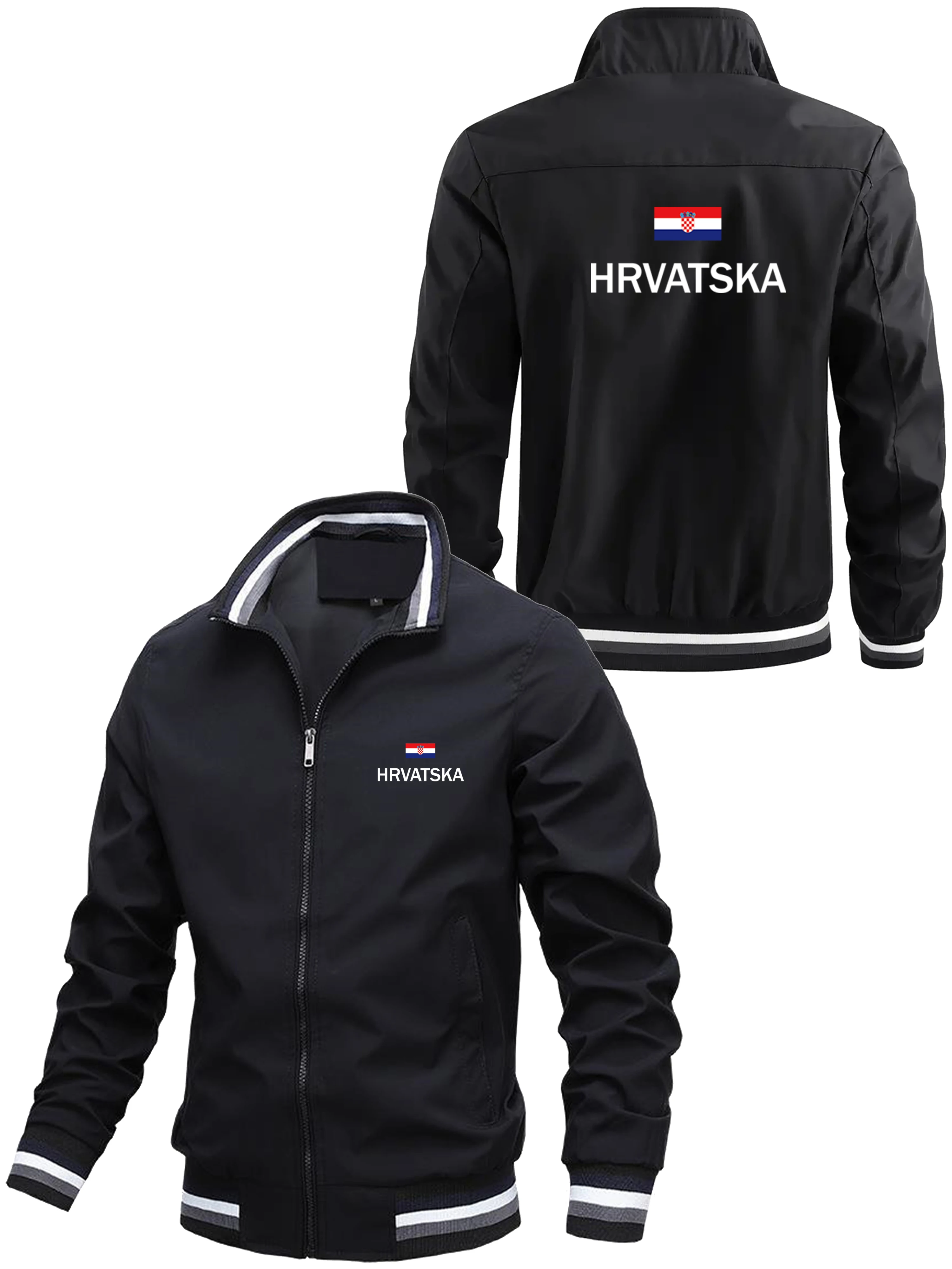 

New men's printed jacket, cardigan, spring and autumn fashion, casual travel, comfortable, loose, sporty zipper casual coat