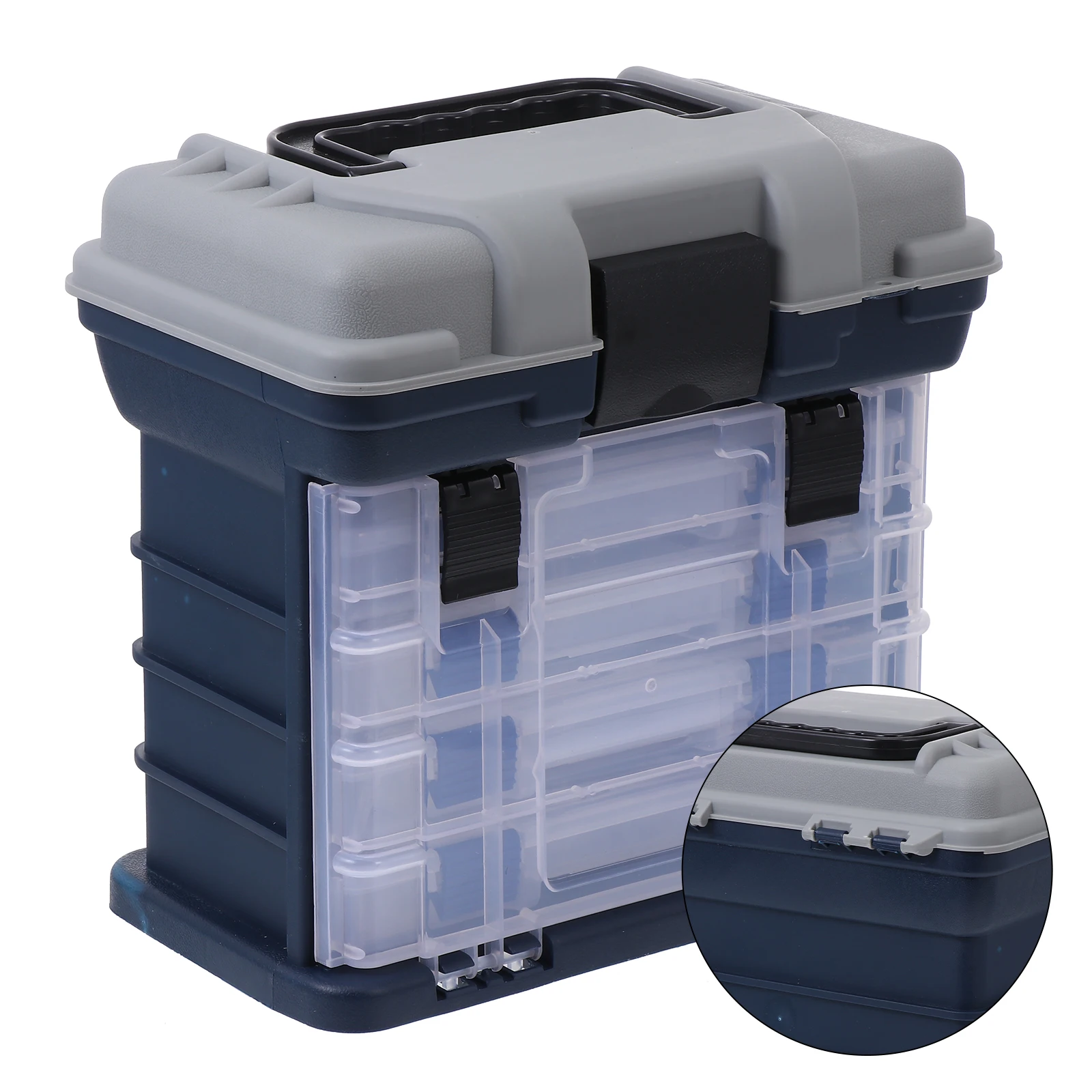 

1pc Fishing Bait Box Large Capacity Multi-Layer Storage Case For Hooks Lures Organizer With Handle Portable Outdoor Fishing