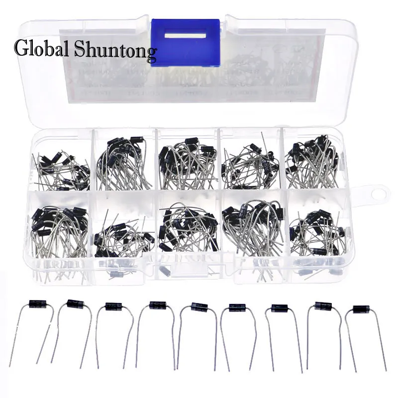 200pcs/Box of 10 specifications rectifier diode 1N4001 1N4002 1N4003 1N4007 Schottky rectifier diode boxe 1N5819 1N5817 1N5818