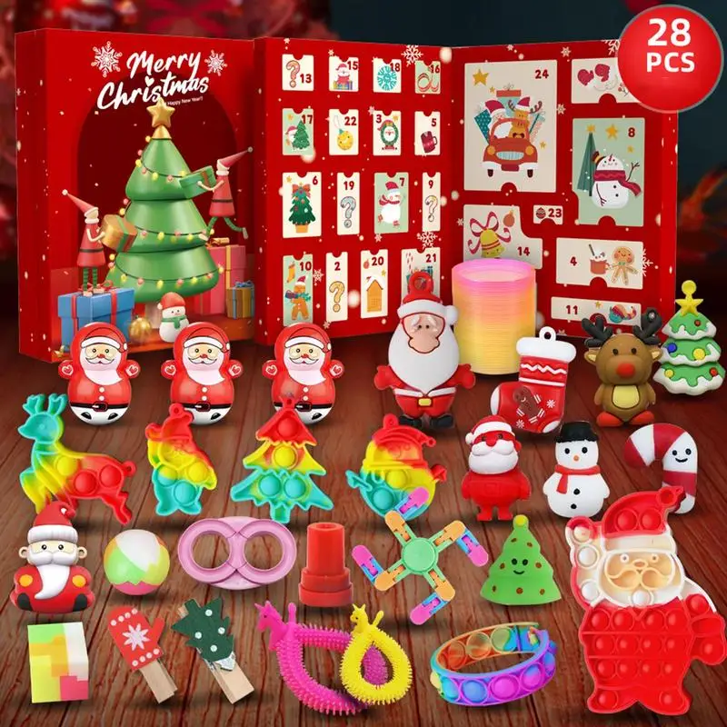 24Day Christmas Squishies Fidget Toys Advent Calendar Box for Kids 2024 Countdown Calendar Squishy Stress Relief Toys Xmas Gifts