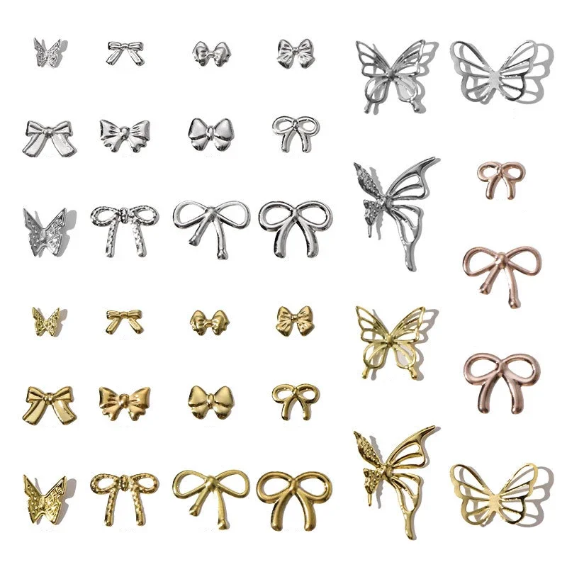 1 zak 3D-legering holle vlinder nail art bedels edelstenen vlinder nageldecoratie luxe kristallen strass steentjes voor nagelontwerp