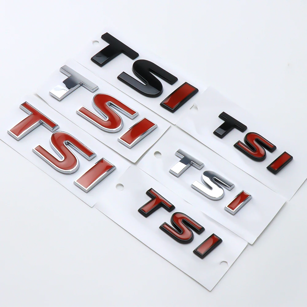 Emblema 3D ABS cromado con letras TSI, adhesivo para maletero de coche, accesorios para Volkswagen VW Caddy, Scirocco, Beetle, CC, Touareg TSI