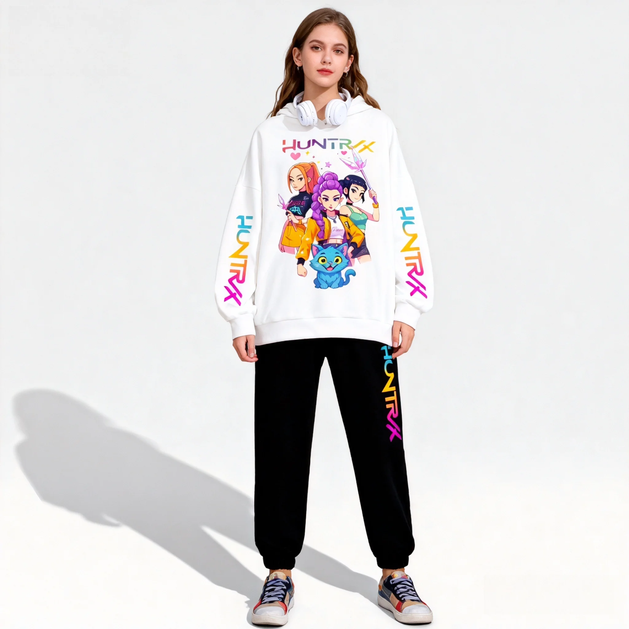 

25/26 KPOP Аниме Witch Hunt Team осенне-зимний комплект с капюшоном, милый и крутой комплект большого размера, подходит для взрослых и детей