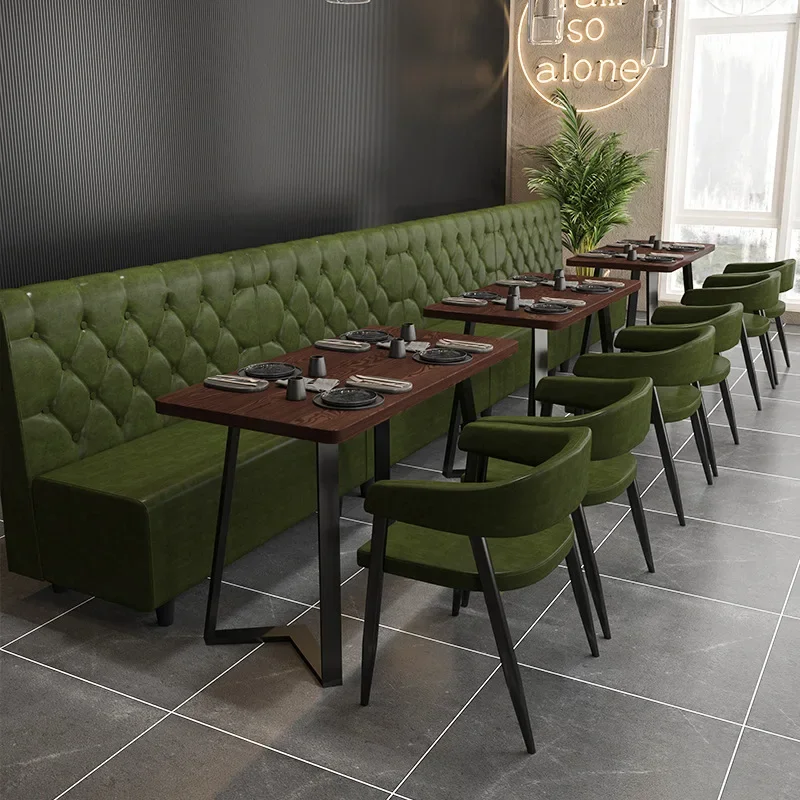 Cadeira retrô para bar, cabine de bar transparente, sofá, comida rápida, restaurante, leite, loja de chá, mesa de jantar e combinação de cadeiras