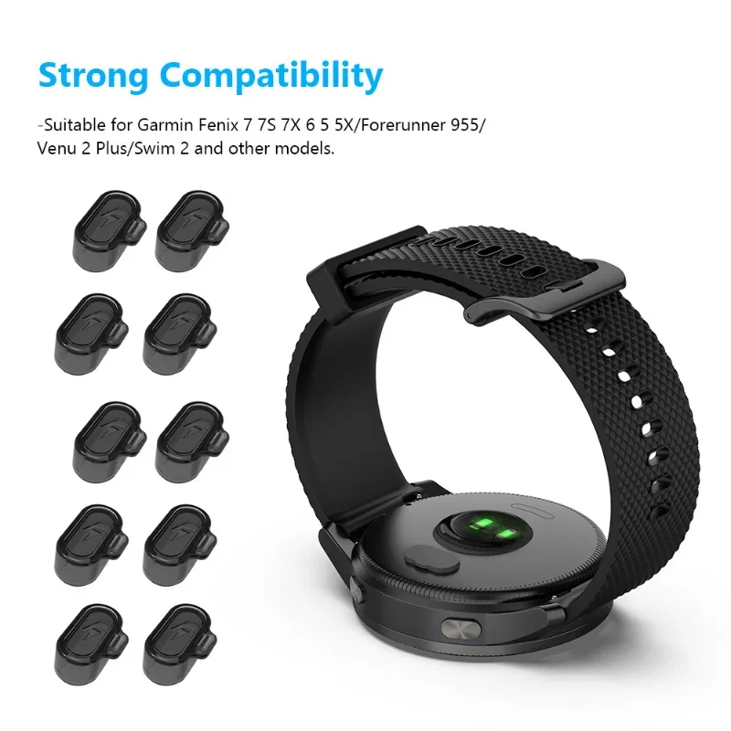 10/1pcs Transparent Dust Cover for Garmin Forerunner 955 945 255 Fenix 7 7S 7X 6 6S 6X Soft TPU Dust Plug Clear Dust Cap Case image 3