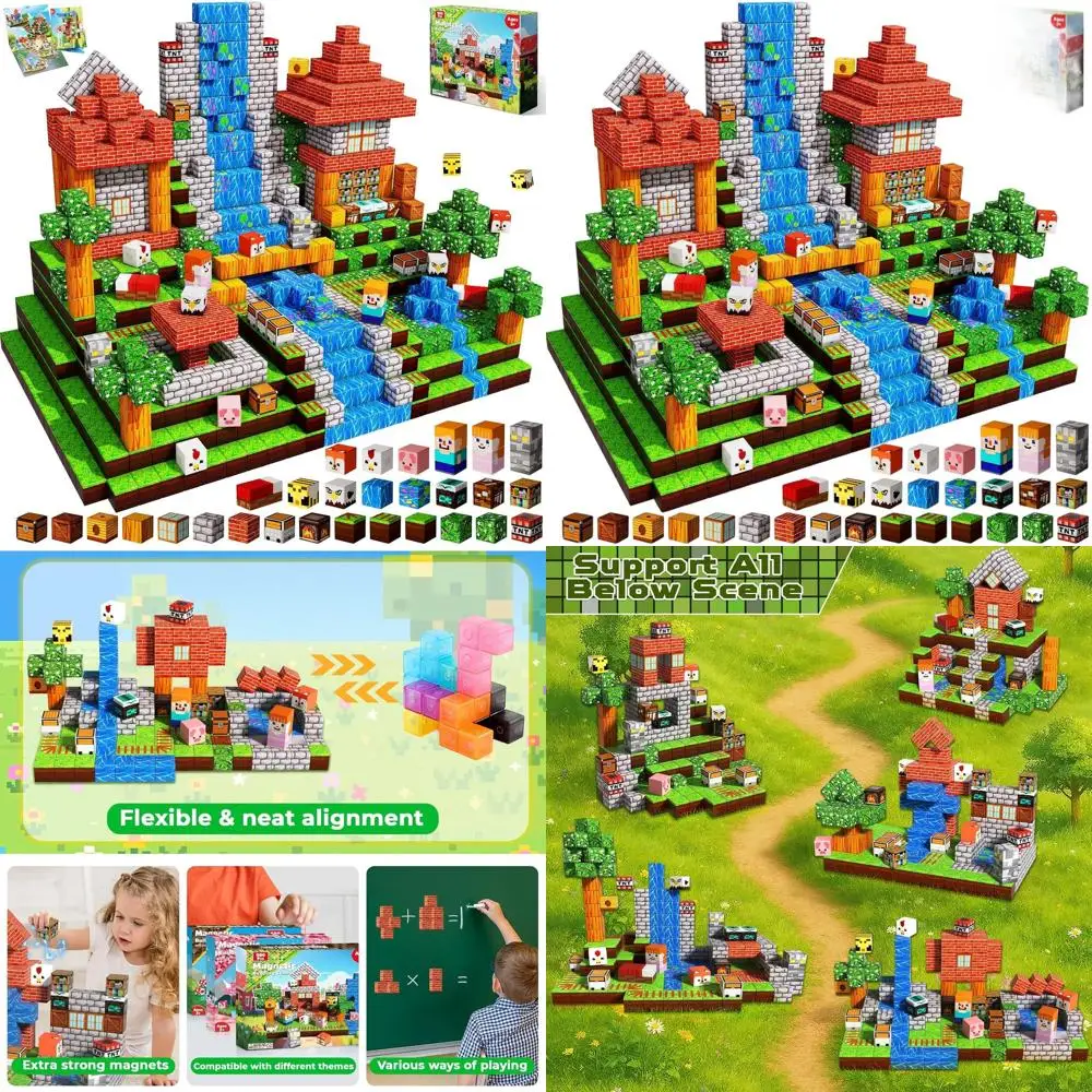 

200 Piece Magnetic Building Set - Educational STEM Toys for Kids, Montessori-Inspired Sensory Play for Ages 3+, Perfect Gift for