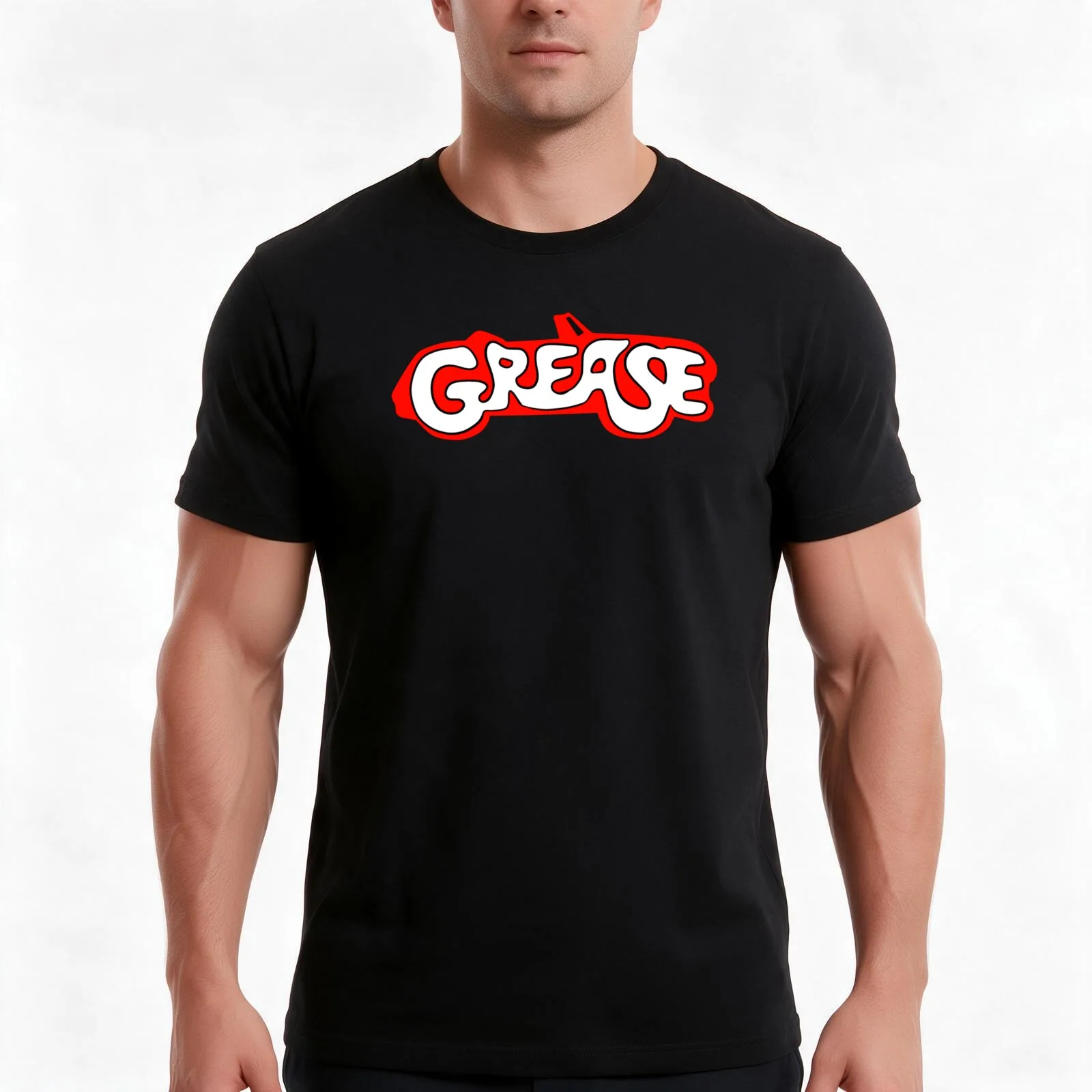 Grease For Men And Women T-Shirt, Summer Casual Cotton Tee, Oversized Streetwear Tops, Vintage Graphic Print, Unisex Men Women