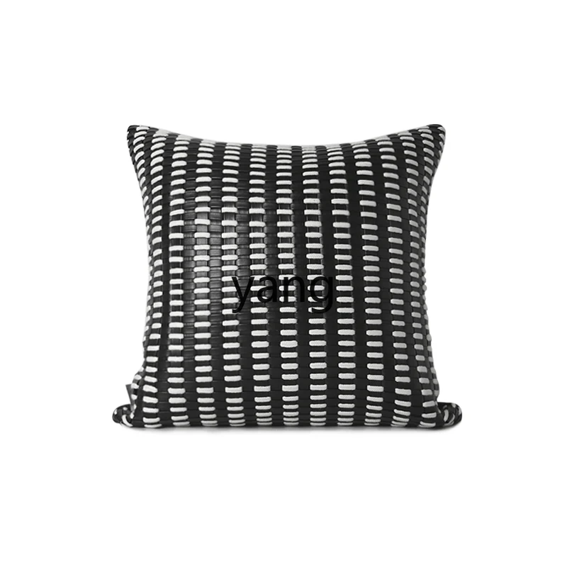 

L'm'm Modern Simple Black Woven Pillow Light Luxury Pillow Bed Head Cushion Cover