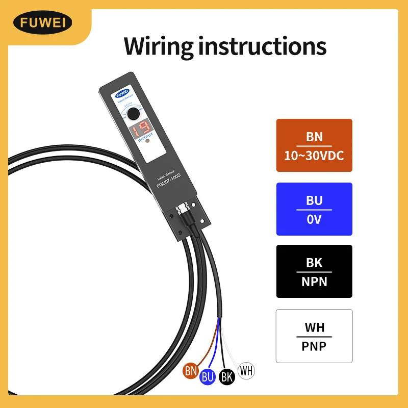 

FUWEIFGU07-100S Digital Label Sensor Photoelectric Switch for Transparent And Non-Transparent Label Detection Machine Labeling
