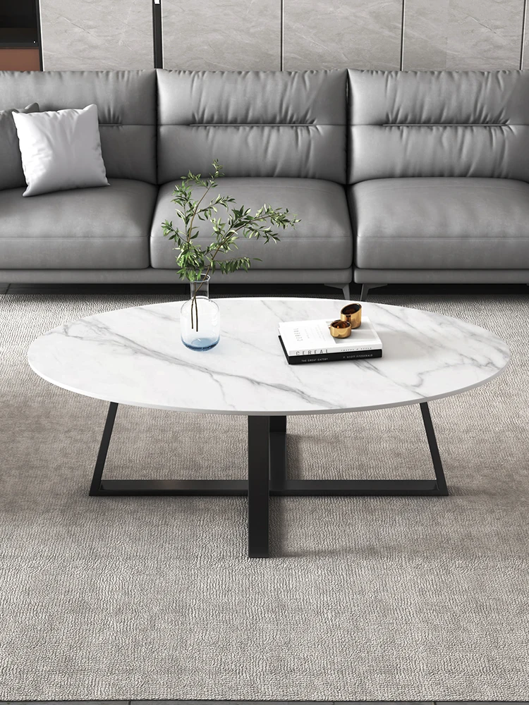 

Slate, coffee table, marble, small apartment, living room, household, minimalist, light luxury, oval, simple, modern