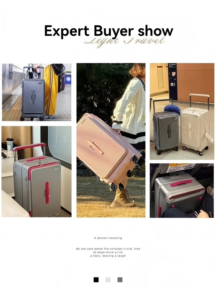 Mala de viagem com abertura lateral, 24 polegadas, grande capacidade, com rodas largas, com senha, masculina, 20 polegadas, para embarque.