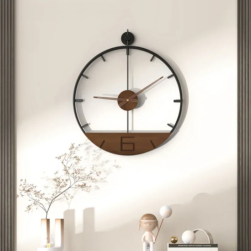 

Home Metal Wall Clock, Simple Modern Wall Bell, Nordic Living Room Clock, No-Drill Decorative Wall Bell, Silent Timepiece