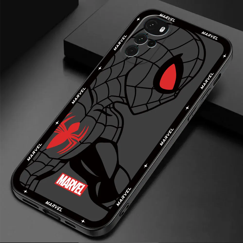 Black Soft Case for Motorola Moto G22 G30 G71 G72 G73 G60s G32 G52 G53 G31 G50 G60 G51 Luxury Marvel Spiderman Ironman Cover