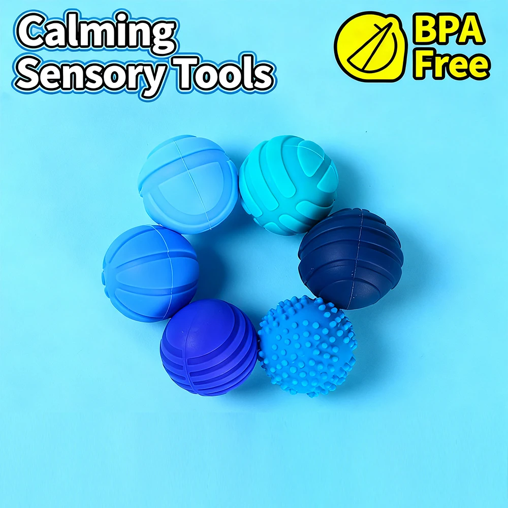 Palline magnetiche sensoriali Palline in silicone elastiche magnetiche per alleviare lo stress strutturate in silicone