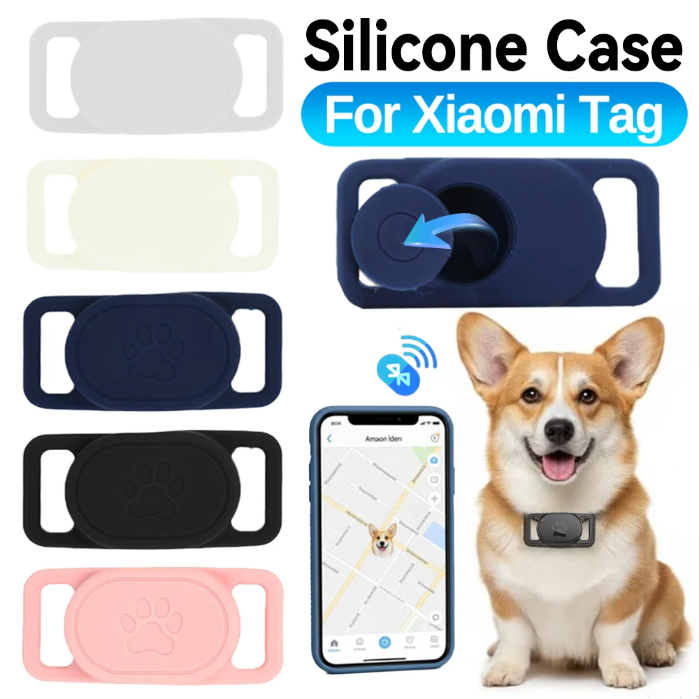 

For Xiaomi Tag Soft Silicone Waterproof Cases Smart Activity Trackers Pet Collar Holder Anti-Loss Protective Cover for Mi Tag