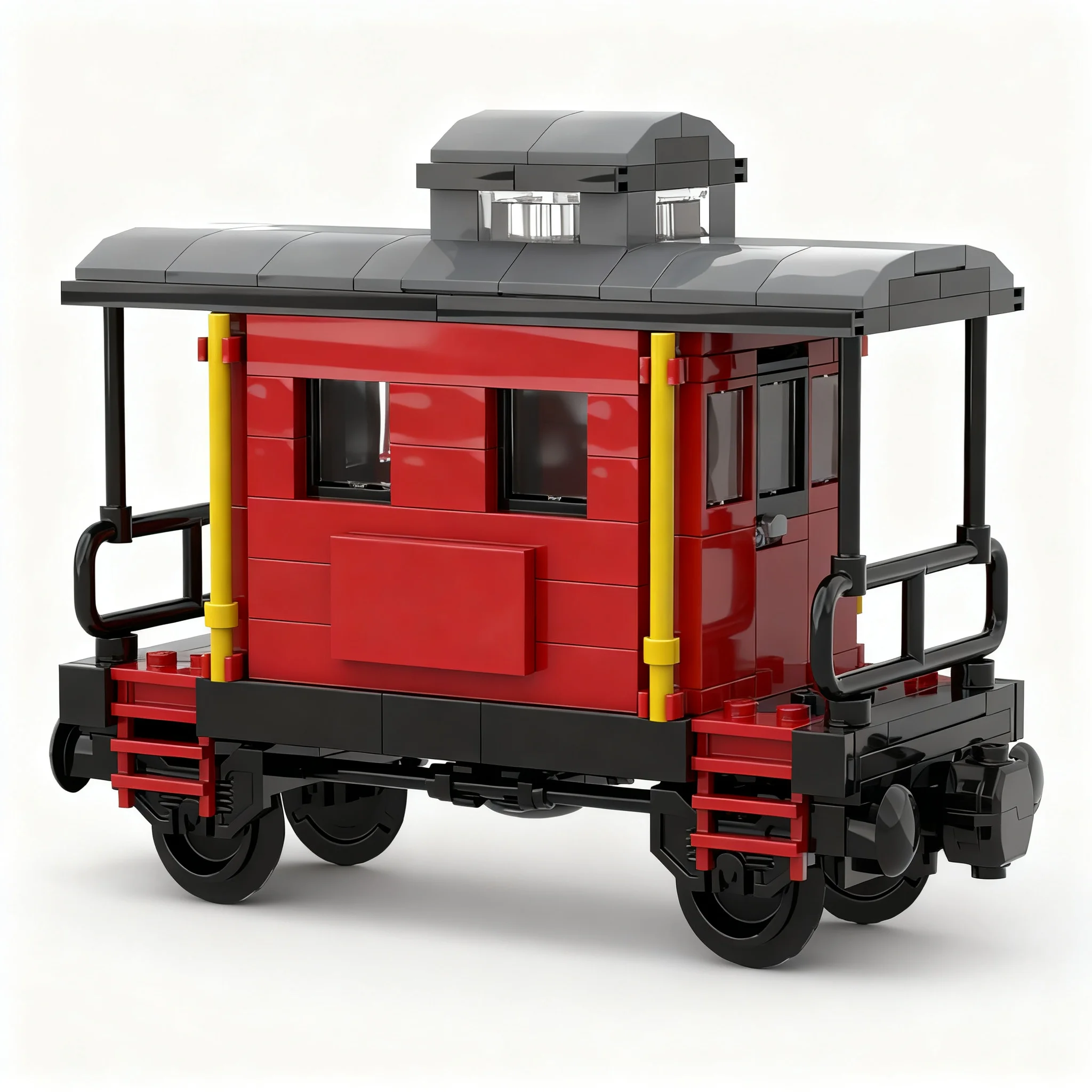 245pcs MOC Caboose Brake Van Model Building Blocks Architecture Toy Birthday Gifts DIY Education Brick Presentation Collection