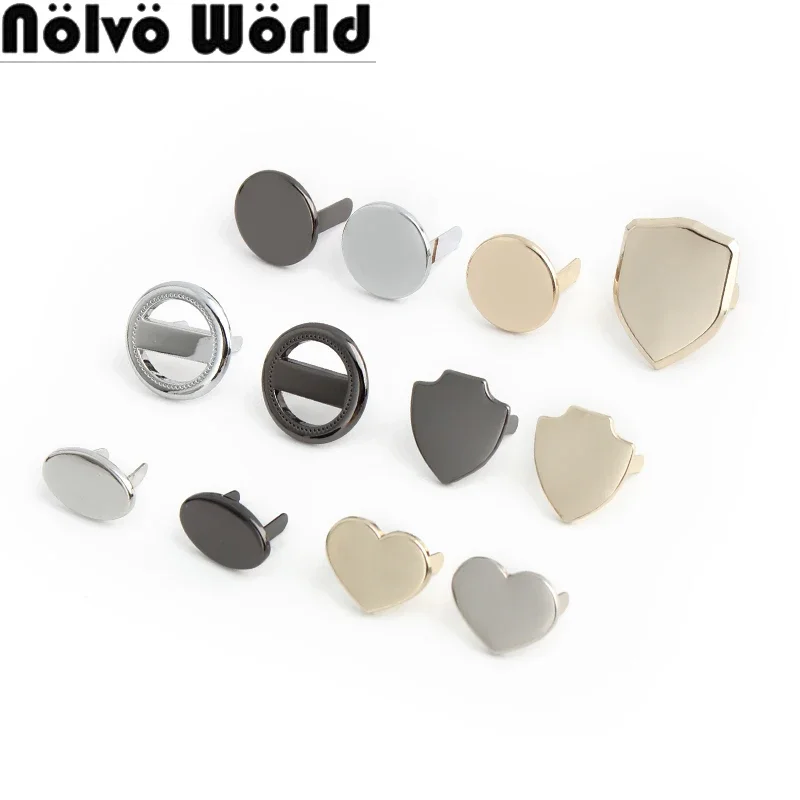 5/20/100PCS 17/18/20mm Round,Oval Metal Labels Tag Logo For DIY Garment Bags Engrave Customize Laser Your Name Brand Decoration