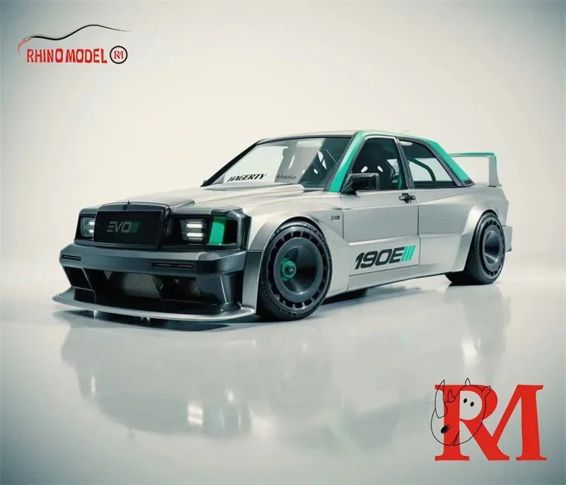 Rhino Model RM 1:64 MB 190 EVO II zilver limited999 gegoten modelauto