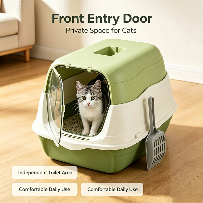 Cat Litter Box Fully Enclosed Extra-Large Semi-Enclosed Odor-Resistant Anti-Splash Anti-Sand Cat Toilet Cleaning Pets Supplies