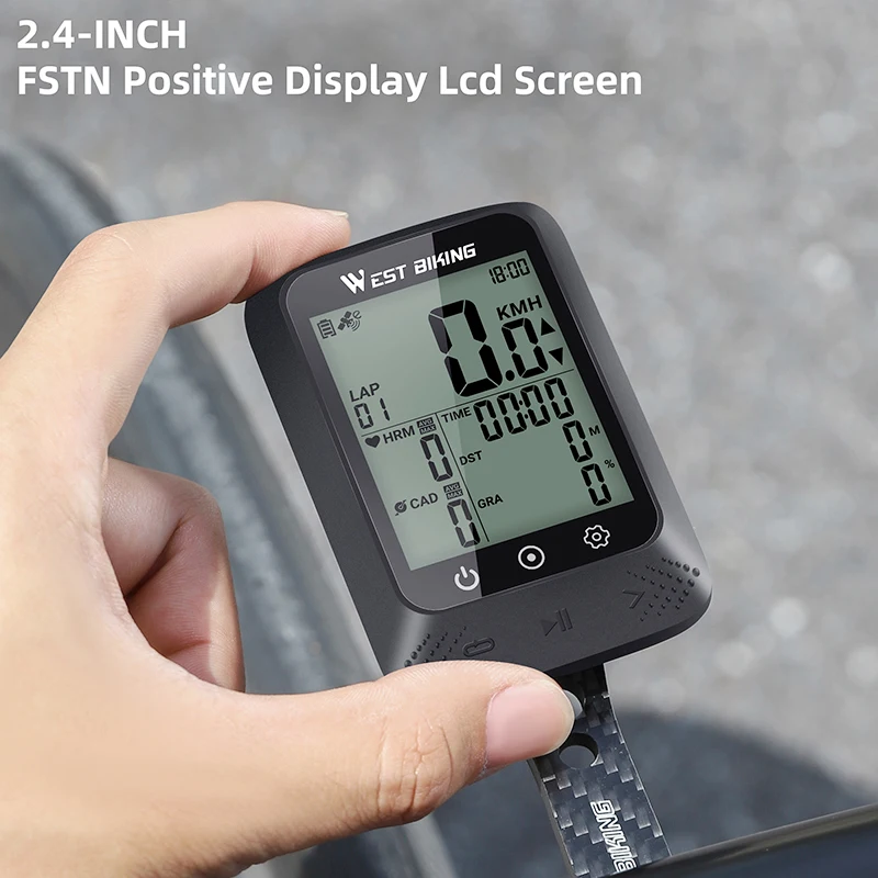 WEST BIKING Wireless Cycling Speedometer GPS BDS Bike Computer Stopwatch Bluetooth5.0 Waterproof Odometer Bicycle Accessories