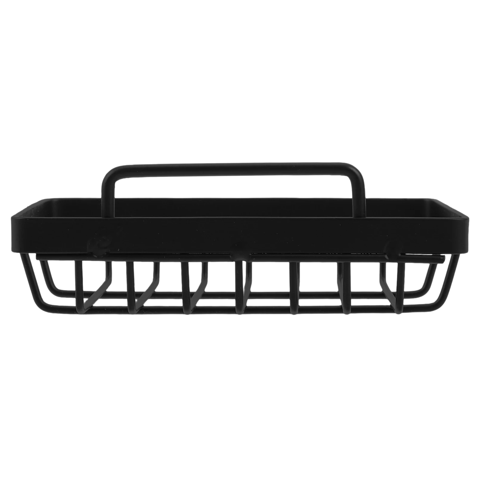 

1pc Self Draining Dish Shower Wall Mounted No Drill Adhesive Soap Holder Bathroom Kitchen Carbon Steel Soap Rack Hollow Design