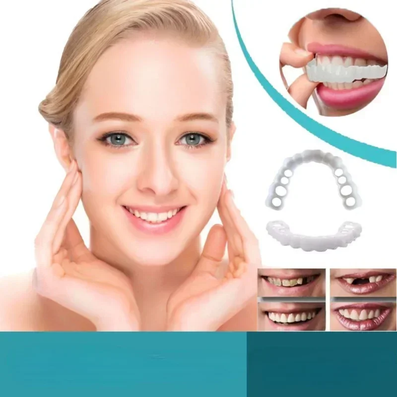 Ensemble complet de prothèses dentaires en silicone naturel, blanchiment des dents, placage en polaire instantané, outil de beauté, ajustement parfait, encliquetable