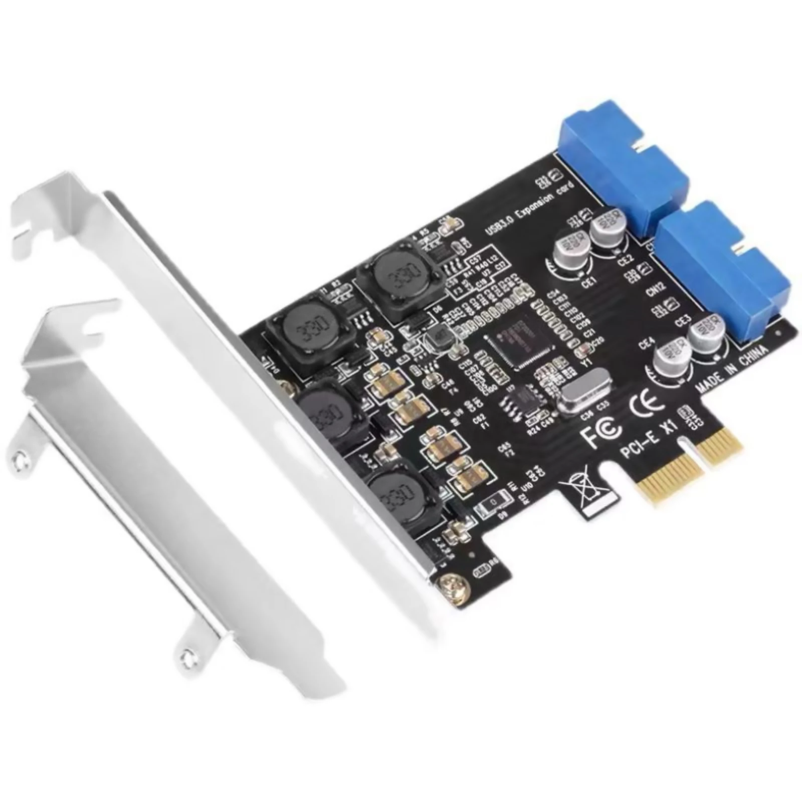 PCIE to Internal 2 Port 19Pin Header 4 Port USB 3.0 Expansion Adapter Card 5Gbps