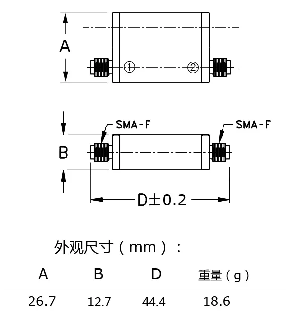 10.7MHz Coaxial Bandpass Ceramic Filter, SMA Interface Intermediate Frequency Filter, Bandwidth 200kHz