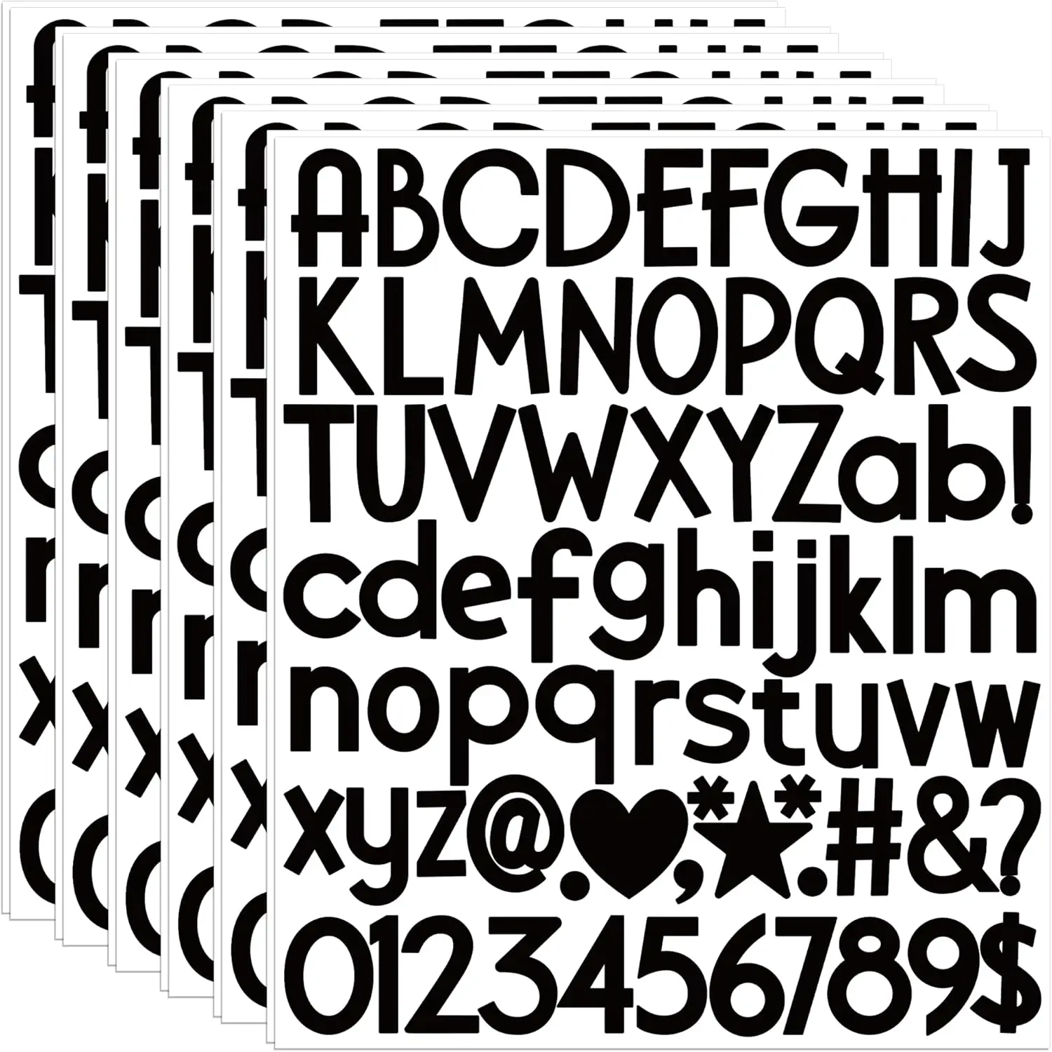 

12 листов самоклеящихся водонепроницаемых виниловых наклеек с буквами, 1 дюйм, для поделок, бутылок с водой, декора для классов