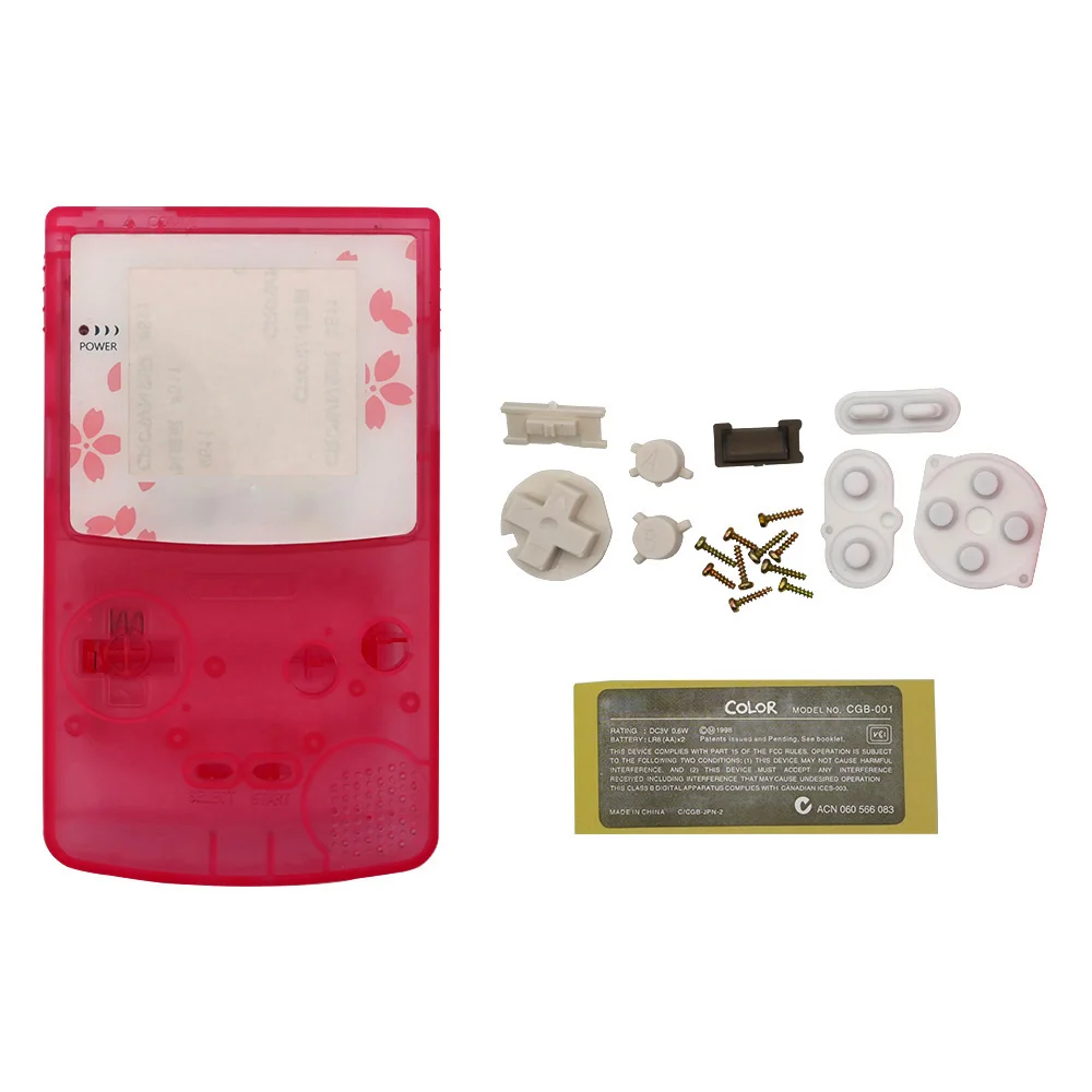 Новый высококачественный пластиковый оригинальный корпус для Game Boy, сменный цветной корпус с кнопкой, проводящий клей и наклейки