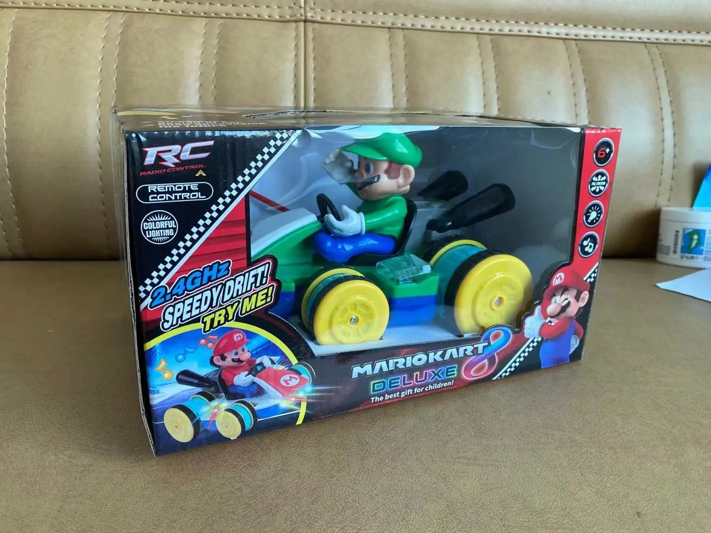 Super Mario Bros Remote Car Creative Model Toys Yoshi Luigui Super Mario action toy Figure Collectible Model Toys Gifts For Kid