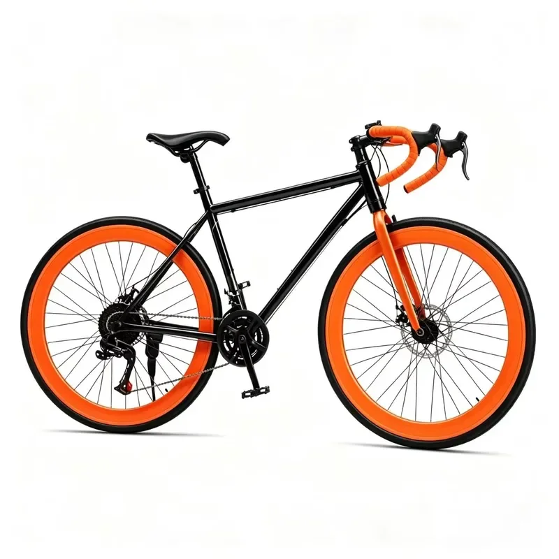 Road Bike Carbon Steel Adult Bike with Disc Brakes