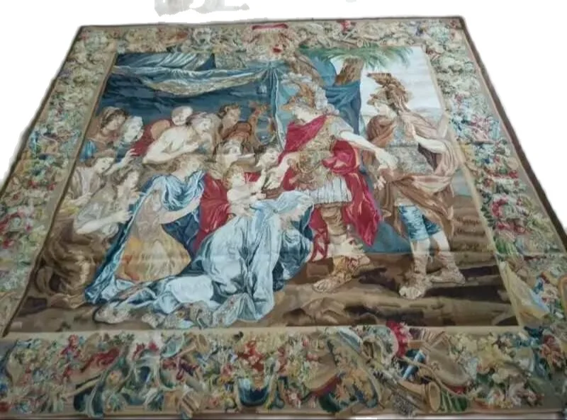 Free Shipping 100% 9'X12'' Handmade wool aubusson tapestry gobelin carpet