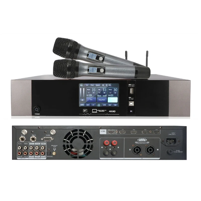 MD668 Professional 3-in-1 DSP Karaoke Audio Processor Metal Shell 8ohm Front Stage Amplifier for Outdoor Use