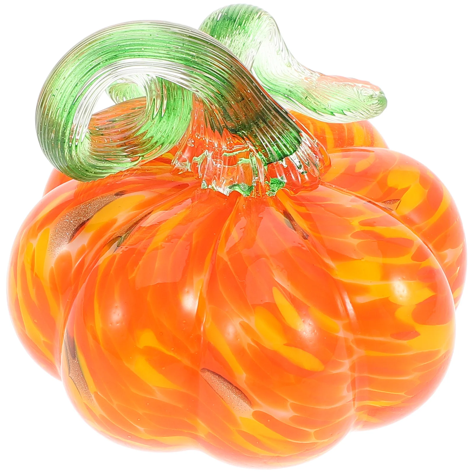 추수감사절 가을 유리 호박 80mm 수제 블로운 글라스 호박 장식 수확 할로윈 테이블 센터피스 오렌지