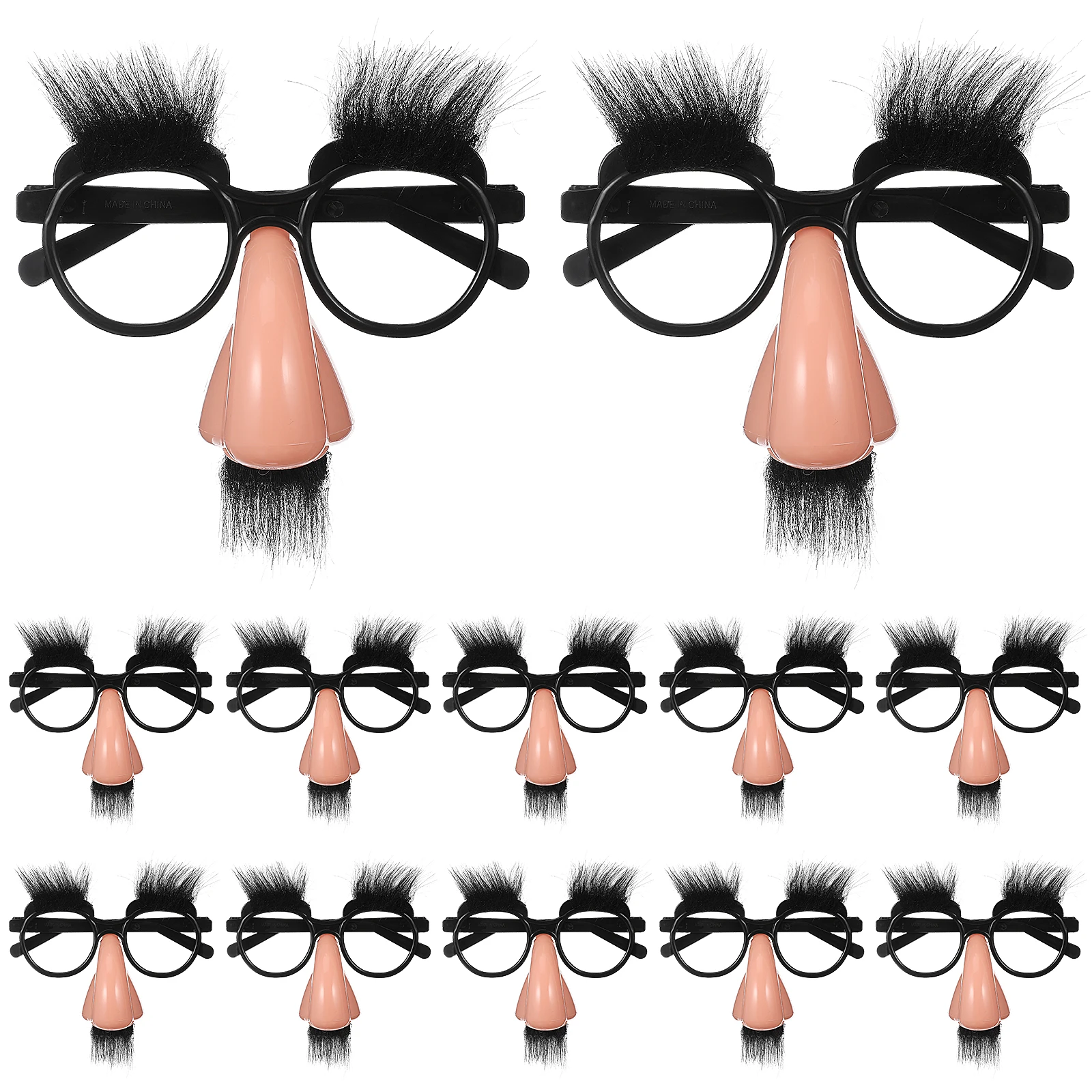 

12 pcs Funny Glasses Novelty Groucho Nose Mask for Adults Halloween Costume Party Carnival New Year Prop Toy