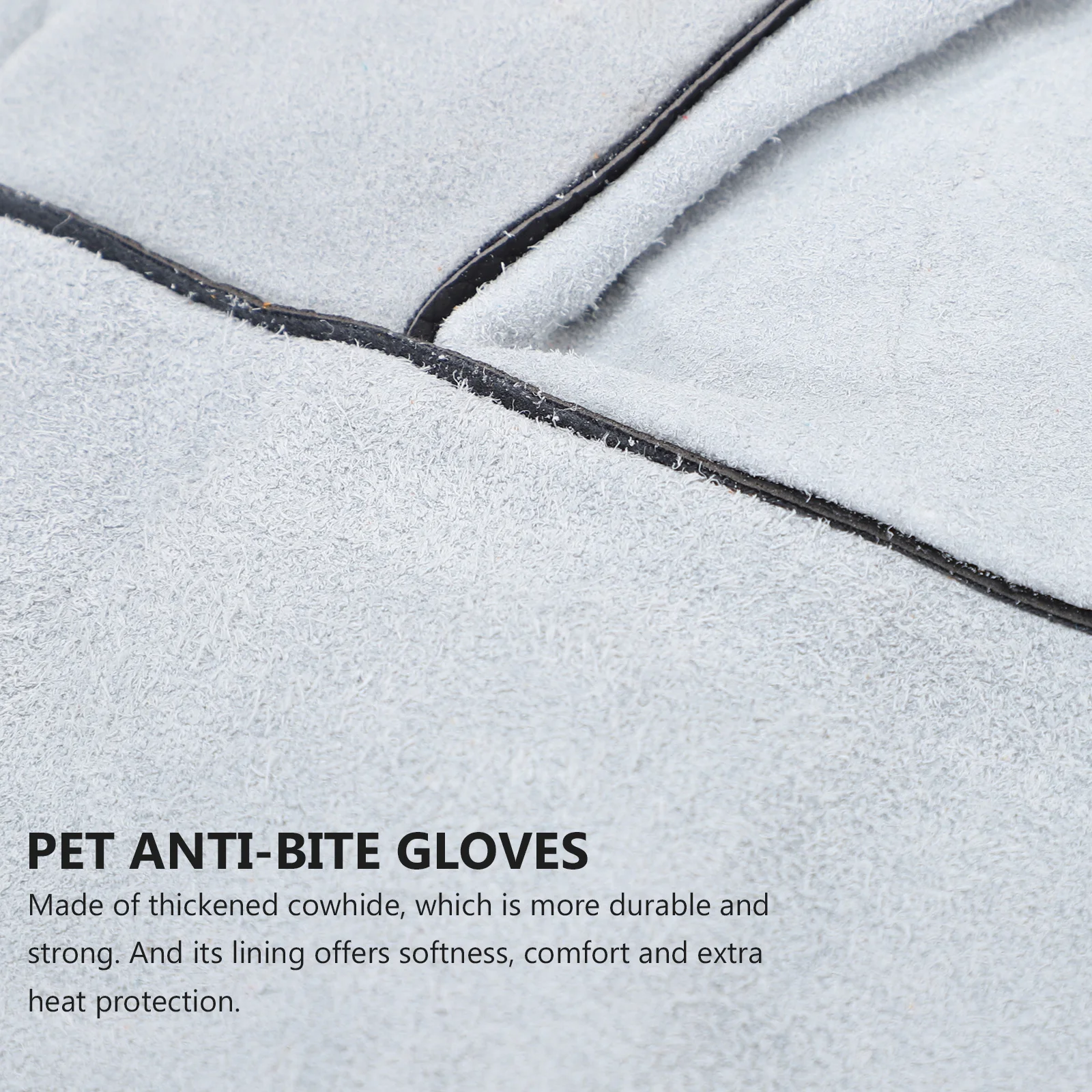 1Pair Anti-Bite Gloves Thickened Cowhide Welding Protective Heat Resistant Gloves for Pet Handling Barbecue Soldering