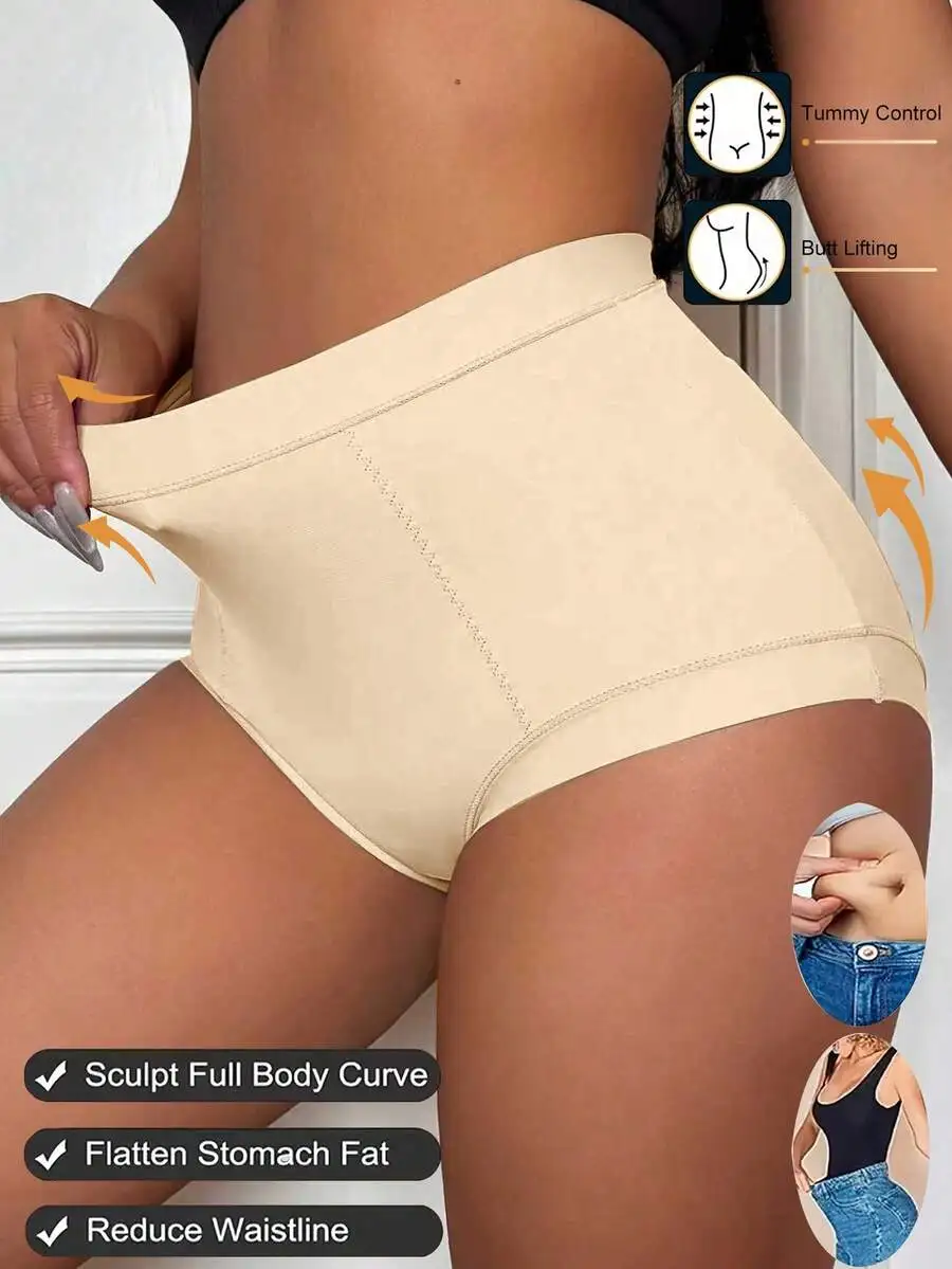 Women High Waist Seamless Shapewear Panties With Tummy Control And Butt Lifting