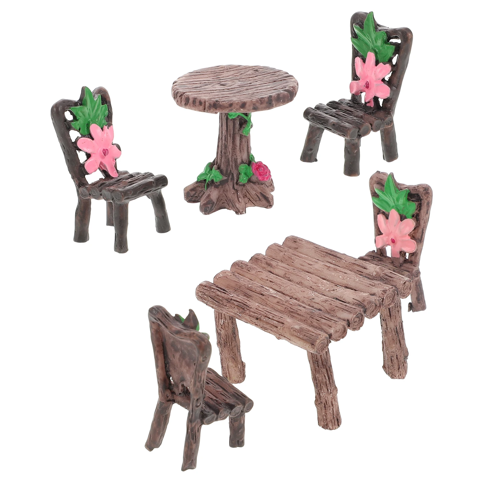 2 Sets Moss Micro Landscape Ornaments Courtyard Resin Mini Dollhouse Garden Patio Furniture Outdoor Accessories