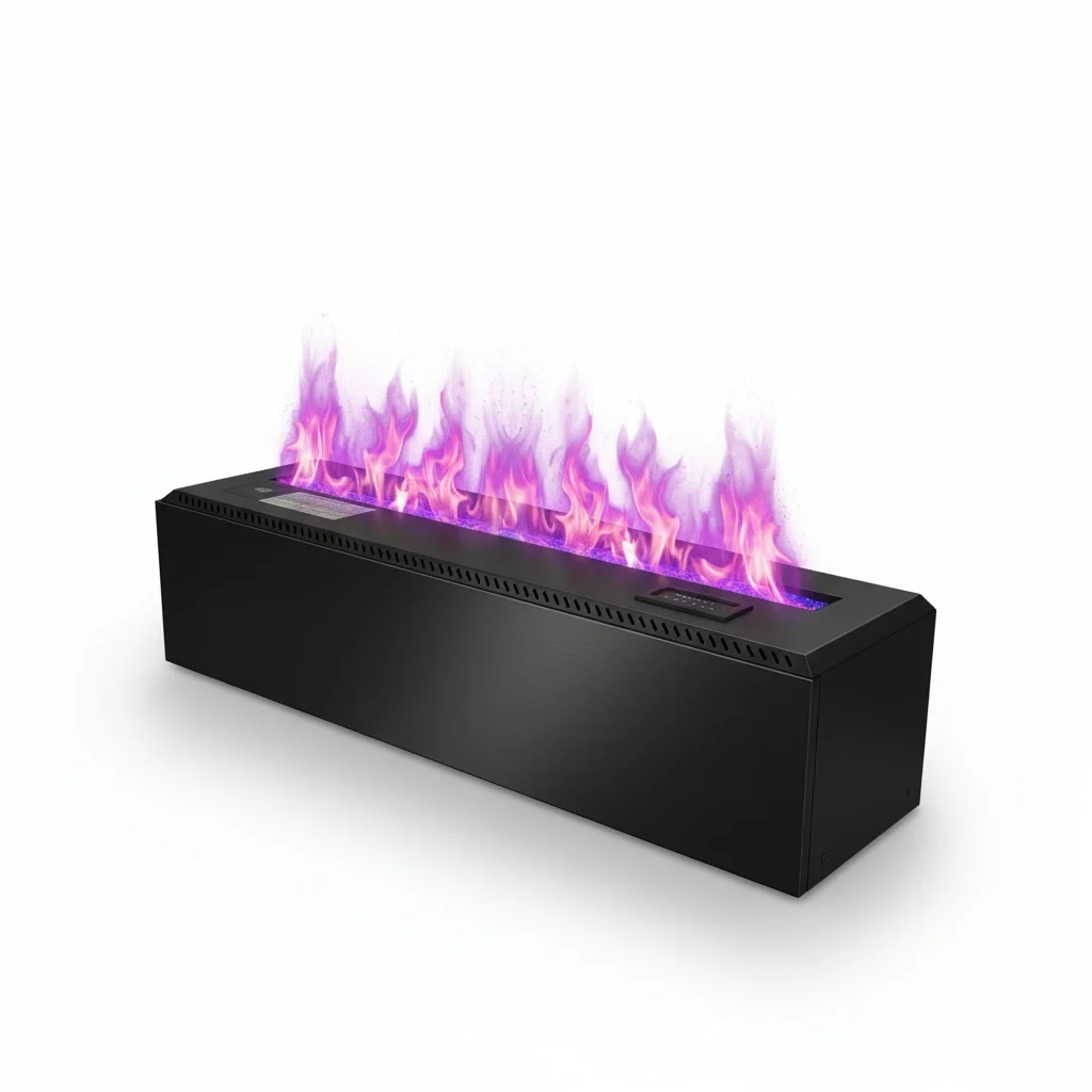 3D Fogging Fireplace, Stainless Steel Wall-Mounted Electric Fireplace, LED Mist Water Vapor Fireplace, for Garden Ornaments