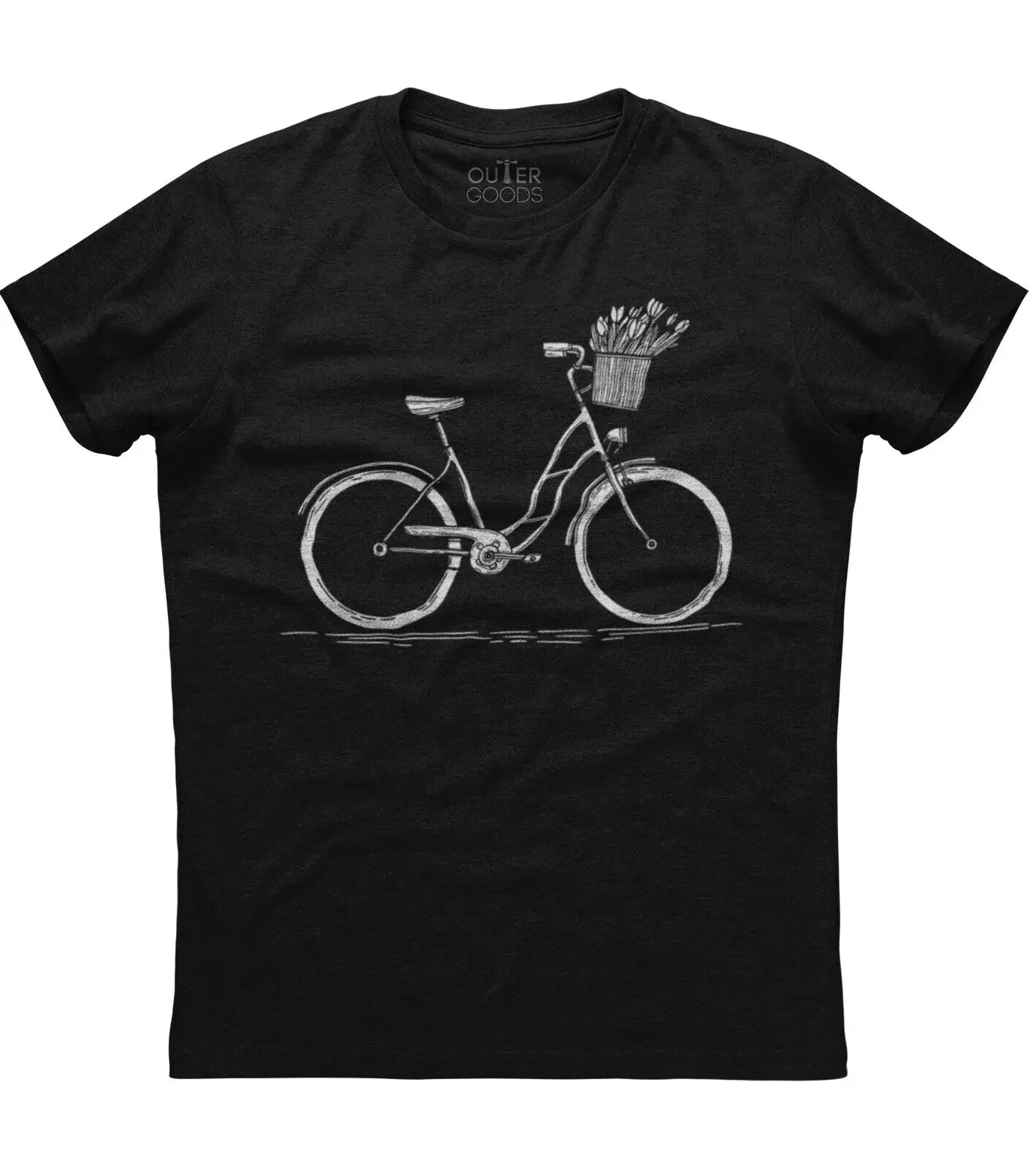MTB Mountain Bike with Flower Printed T-Shirt. Summer Cotton O-Neck Short Sleeve Mens T Shirt New S-3XL