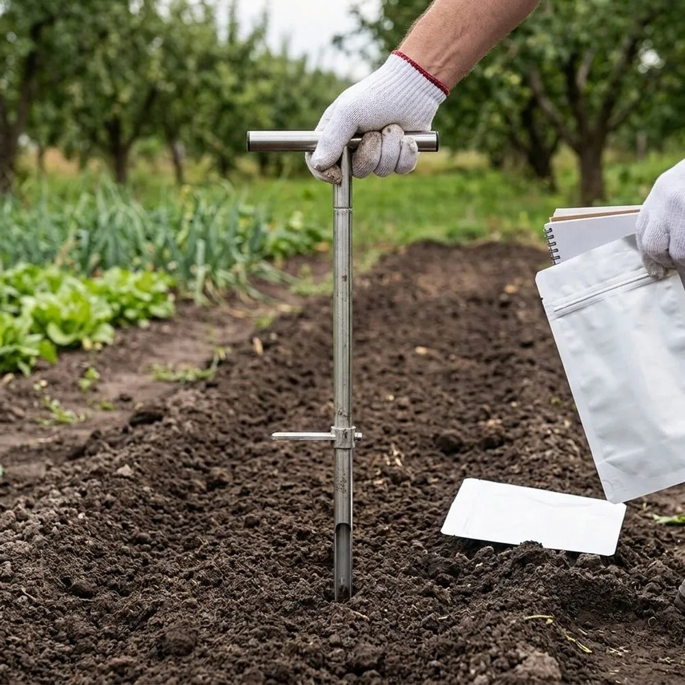 36 Inch Stainless Steel Soil Coring Probe with T-Shape Handle for Farm Agriculture Horticulture and Soil Lab Applications