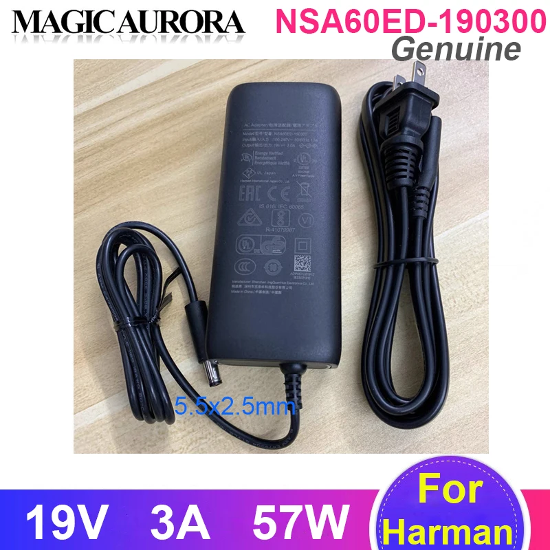 Genuine NSA60ED-190300 AC Adapter 19V 3A 57W Charger For Harman Kardon Sound Speaker Power Supply 5.5x2.5mm